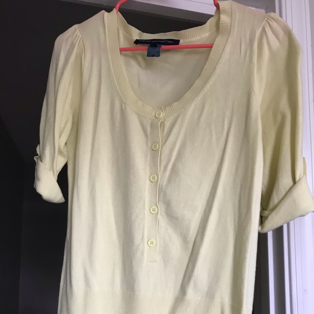 Women’s French connection yellow Henley sweater!